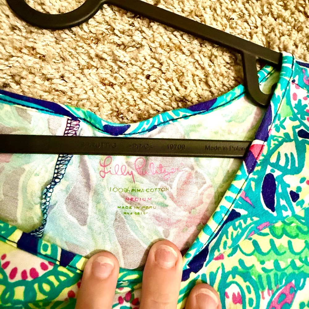 Lilly Pulitzer Blue and Green Patterned Dress